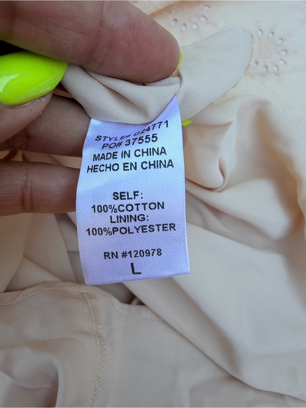 Entro Eyelet Babydoll Mini Dress in Blush - Picture 10 of 13